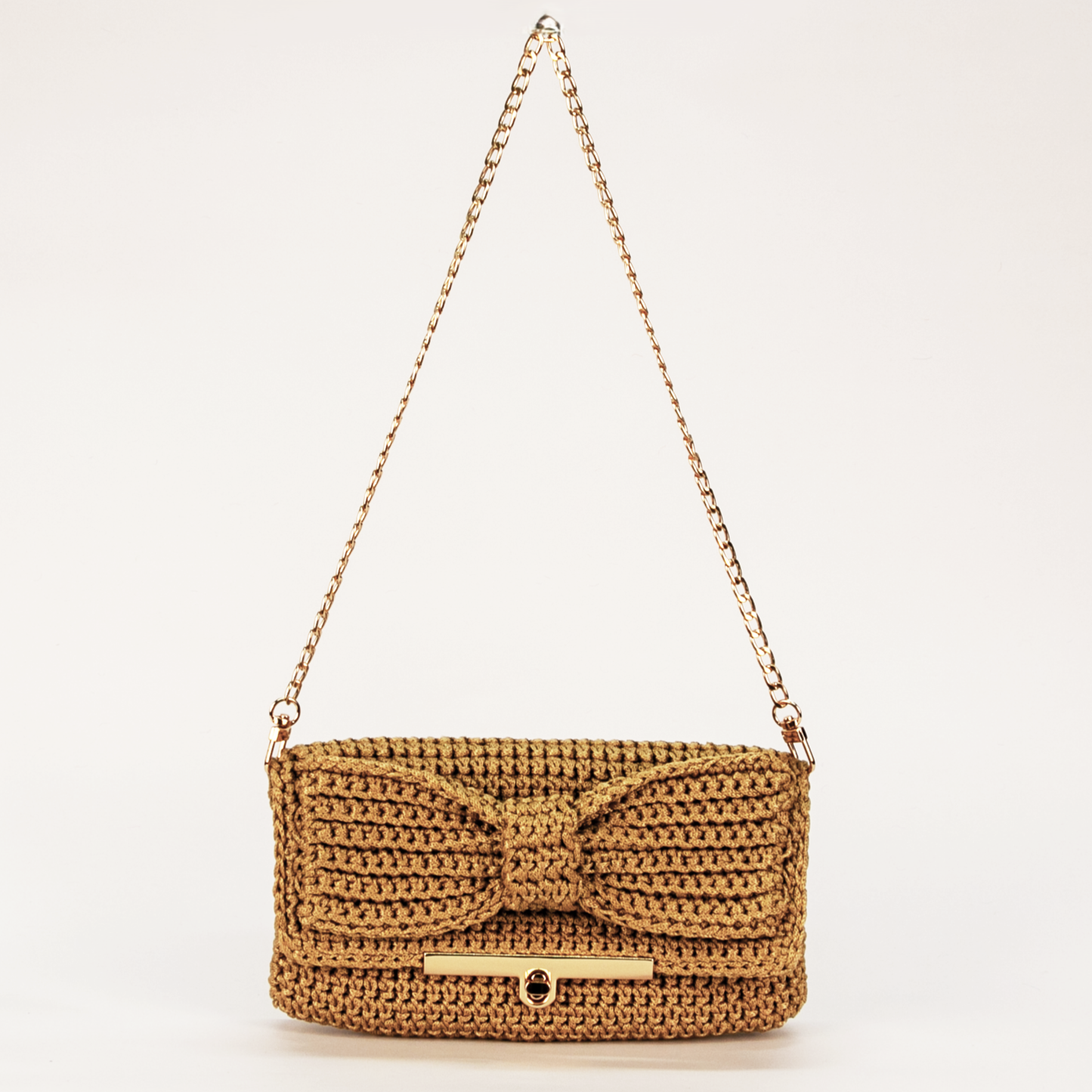 Crochet Milano Handtasche braunbeige