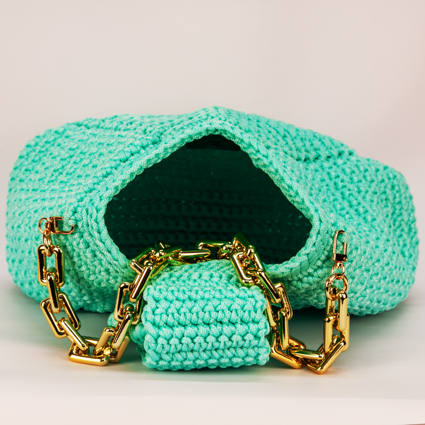 Crochet Verona Handtasche türkis