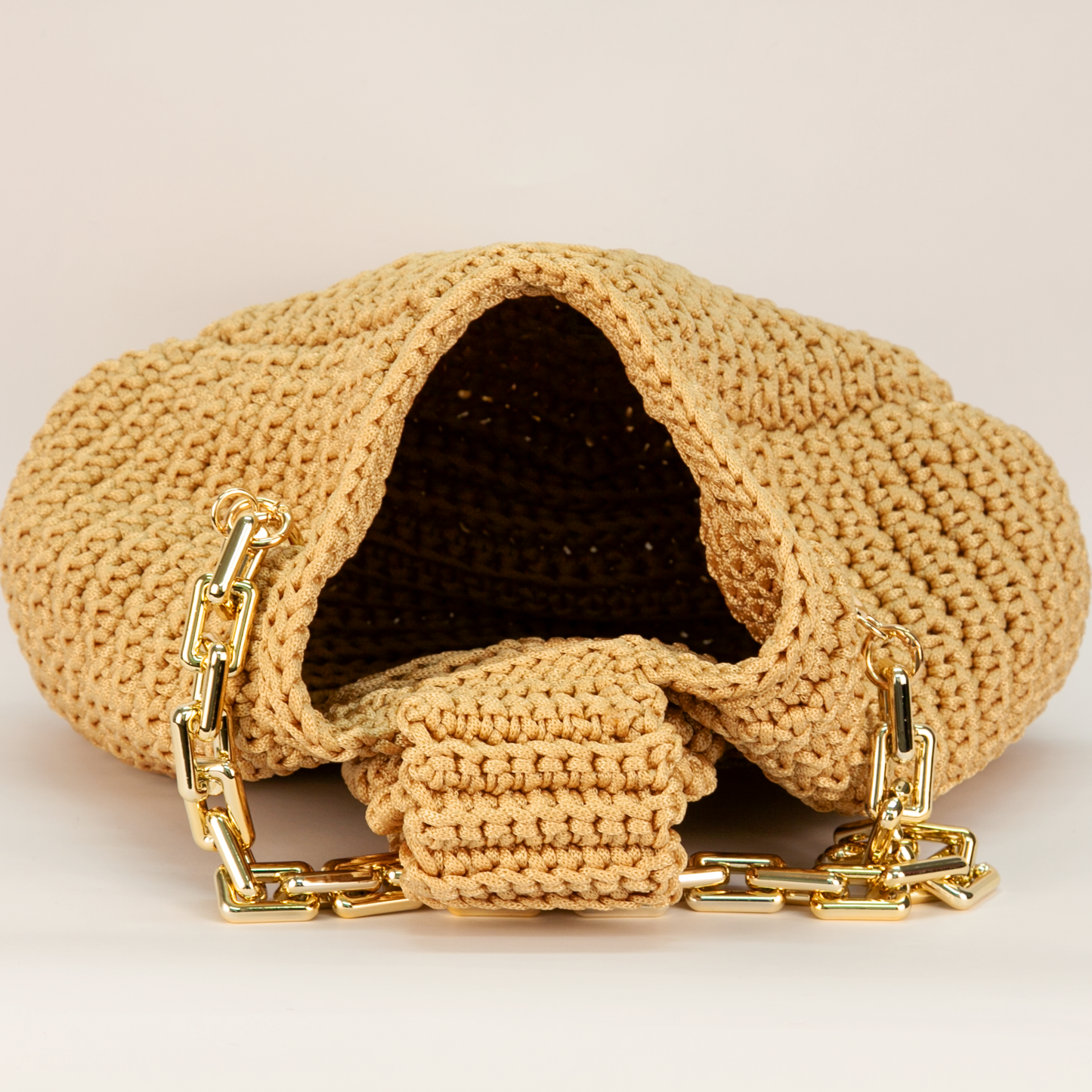 Crochet Verona Handtasche beige