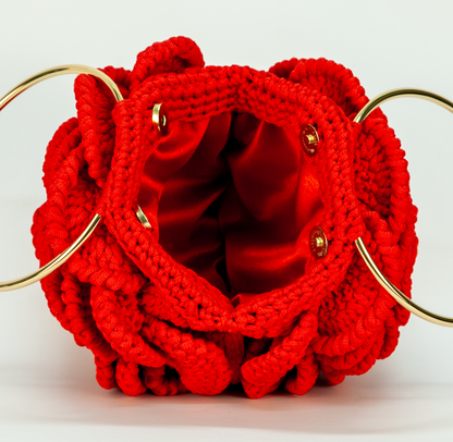Crochet Rosen Handtasche